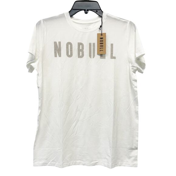 NoBull Kid's Crewneck Stretchy Gym Lifting Workout Training Shirt White Size S - Picture 1 of 4